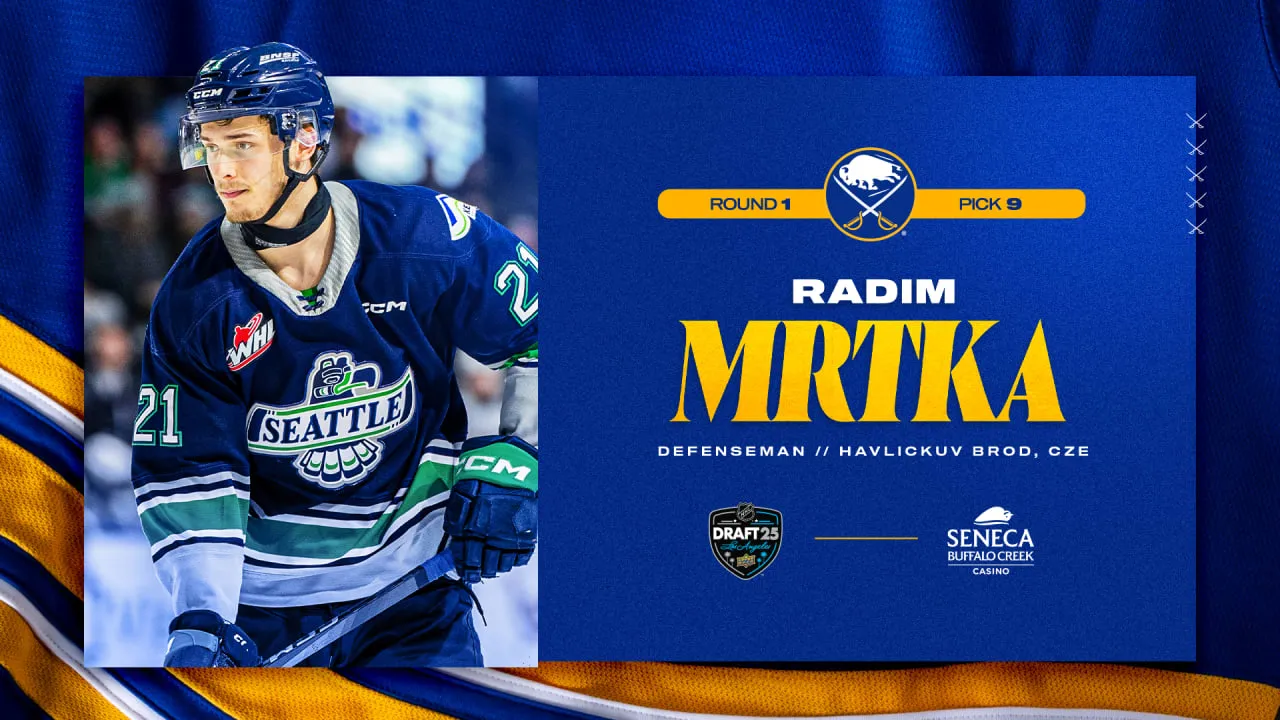 Sabres memilih Mrtka dengan pilihan ke-9 di Draft NHL